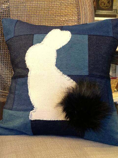 Denim Bunny Pillow - image 1