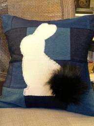 Denim Bunny Pillow - thumbnail 1