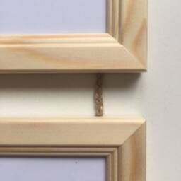 Pine Photo Picture Frame Wood Twine Wall Hanging Handmade Neutrals Natural - thumbnail 3