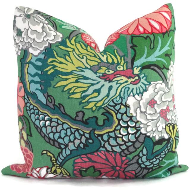 Chiang Mai Dragon Pillow Cover Schumacher Linen Toss - image 1