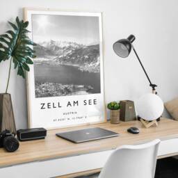 Zell Am See Austria Ski Poster Black & White Travel Print - thumbnail 2