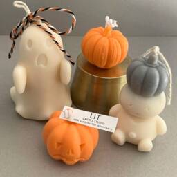 Pumpkin Boy Halloween Cute Candle - Australian Handmade Handpoured Vegan Soy Wax Kawaii Doll Gift Home Decor Aromatherapy - thumbnail 2