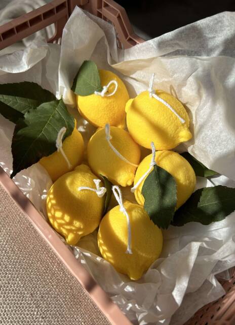 Lemon Fruit Scented Candle, Gourmet Realistic Lemon Party, Event, Decoration Idea, Wedding Gift, Secret Santa - image 1