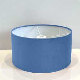 New Handmade Airforce Blue Grey 121 Velvet Drum Lamp Shade Suitable For Tables & Ceilings With White Lining All Shapes Size Available - thumbnail 2