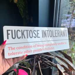 Fucktose Intolerant Acrylic Wall Sign - Funny Novelty Decor - thumbnail 3