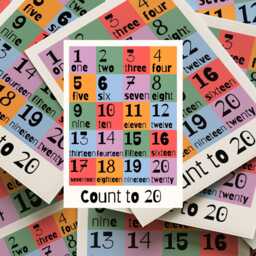 Count To 20 Print - Children's Wall Art Numbers Poster Playroom Decor Bedroom Nursery Prints Learning Ed Rainbow -Educational - thumbnail 2