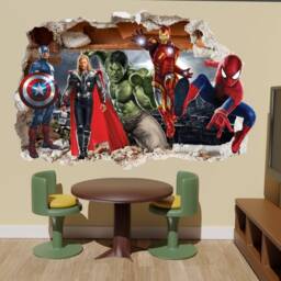 Avengers Super Large Vinyl Wall Sticker Superhero Spiderman Thor Boys Bedroom Decor 1125 - thumbnail 3