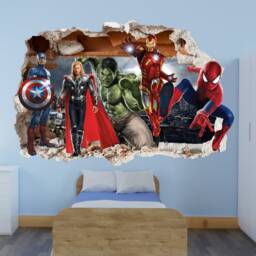 Avengers Super Large Vinyl Wall Sticker Superhero Spiderman Thor Boys Bedroom Decor 1125 - thumbnail 2