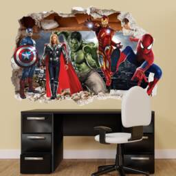 Avengers Super Large Vinyl Wall Sticker Superhero Spiderman Thor Boys Bedroom Decor 1125 - thumbnail 1