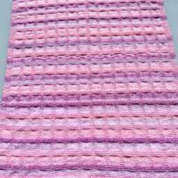 Hand Knitted Pink Baby Blanket, Soft Pram Or Cot Multi Shade Gift, Newborn Girl Blanket - thumbnail 4