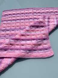 Hand Knitted Pink Baby Blanket, Soft Pram Or Cot Multi Shade Gift, Newborn Girl Blanket - thumbnail 1