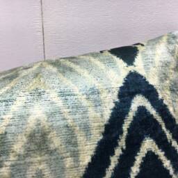 Handwoven Silk Ikat Lumbar Pillow Cover, Modern Home Decor - 10x24 - thumbnail 2