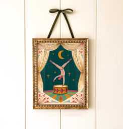 Circus Acrobat Print, Vintage Theatre Poster, Whimsical Nursery Wall Art, Grandmillennial Playroom Decor - thumbnail 1