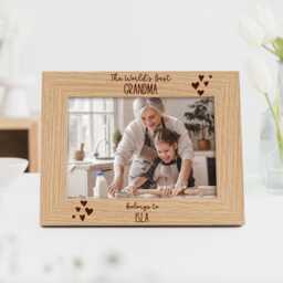 World's Best Grandma Gift - Frame For Granny Gran Engraved Personalised For 7x5 Or 6x4 Picture - thumbnail 2
