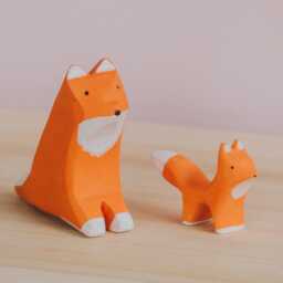 Wooden Little Fox, Handmade Animal, Montessori Toys, Figure Animals, Waldorf Christmas Gift, Woodland Animal Wild Animals - thumbnail 2