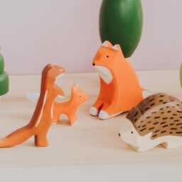 Wooden Little Fox, Handmade Animal, Montessori Toys, Figure Animals, Waldorf Christmas Gift, Woodland Animal Wild Animals - thumbnail 4