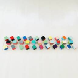 Geometric Wood Cube Wall Art 3D Pop Art Sculpture On Acrylic Panel - thumbnail 4