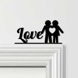 Door Topper Love Couple Icon Various Colours Top Of Decorative Sign - Novelty Wall Decor, Frame Art, Art - thumbnail 1