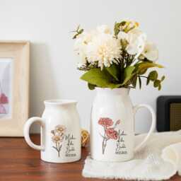 Personalized Wedding Gift For Mother Of The Bride, Mother's Day Mom, Birth Month Flower Vase, Mother The Bride & Groom Ceramic Vase - thumbnail 2
