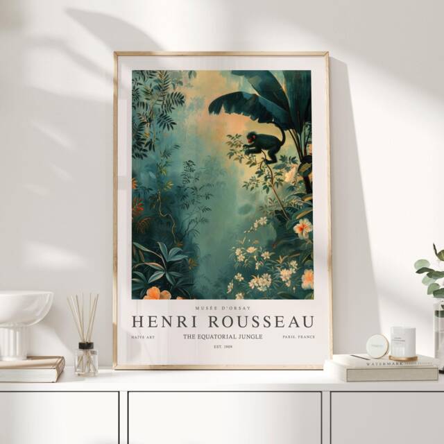Henri Rousseau Equatorial Jungle, Modern Art, Wall Decor, Art Print, Green Print - image 1