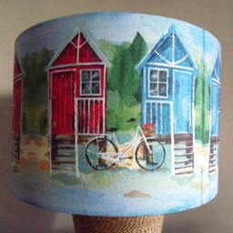 Handmade Beach Hut Lampshade Nautical Seaside Decor - thumbnail 3
