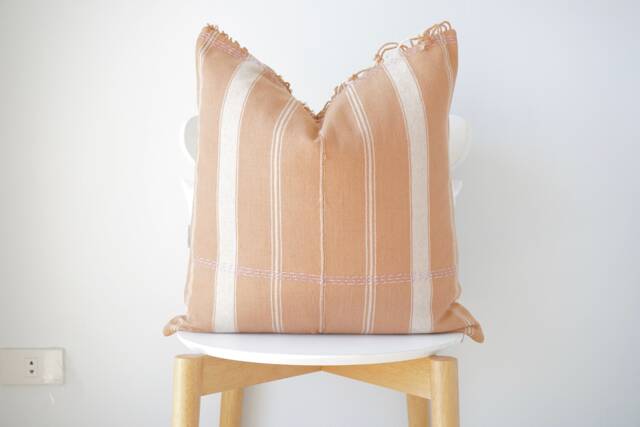 Brown Neutral Tribal Hemp Hand Woven Natural Dye Color Lumbar Pillow Cover - image 1