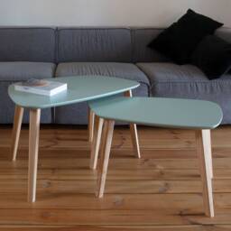 Coffee Table Trapezoidal Irregular Shape - Pebble Shaped - thumbnail 3