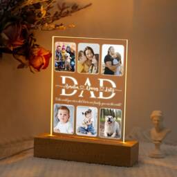 Personalized Photo Night Light, Family Gift, Dad Grandpa Custom Kids Name Birthday Gifts For Daddy - thumbnail 2