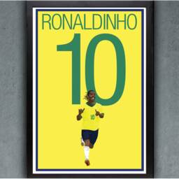 Brazil Soccer Print - Ronaldihno Poster Art Unframed Football Decoration - thumbnail 3