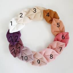 Fabric Leaf Diy Decoration - Sewn Made Of Cotton, Handmade Garland, Mobile, Nursery Pink Purple Berry Tones - thumbnail 2