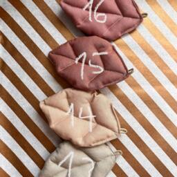 Fabric Leaf Diy Decoration - Sewn Made Of Cotton, Handmade Garland, Mobile, Nursery Pink Purple Berry Tones - thumbnail 3