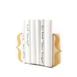 Golden Metal Bookends Modern Minimalist Shelf Decor - thumbnail 2