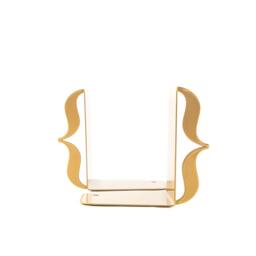 Golden Metal Bookends Modern Minimalist Shelf Decor - thumbnail 3