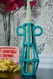 Paper Pulp Abstract Vessel - Bleu Clair Handle Vase - Contemporary Living - Limited Edition - thumbnail 1