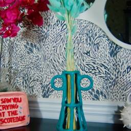Paper Pulp Abstract Vessel - Bleu Clair Handle Vase - Contemporary Living - Limited Edition - thumbnail 2