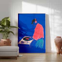 Dj Wall Art Print - Music Poster Hip Hop Artwork Turntable Illustration Modern Pop Decor Colorful Urban - thumbnail 2