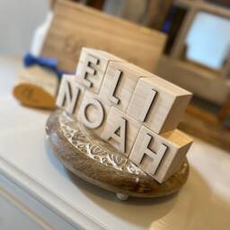 Wood Block Name Letters, Sign, Baby Engraved Blocks, Reveal Shower Gift - thumbnail 2