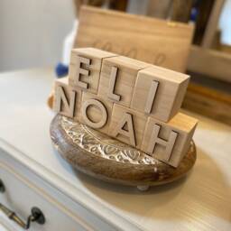Wood Block Name Letters, Sign, Baby Engraved Blocks, Reveal Shower Gift - thumbnail 4