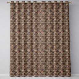 Rustic Brown Stone Wall Texture Seamless Pattern Readymade Eyelet Ring Top Thermal 100% Blackout Curtains - thumbnail 2