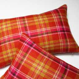 Maharam Pressed Plaid Sunset Wool Pillow Cover - 12x20 - thumbnail 3