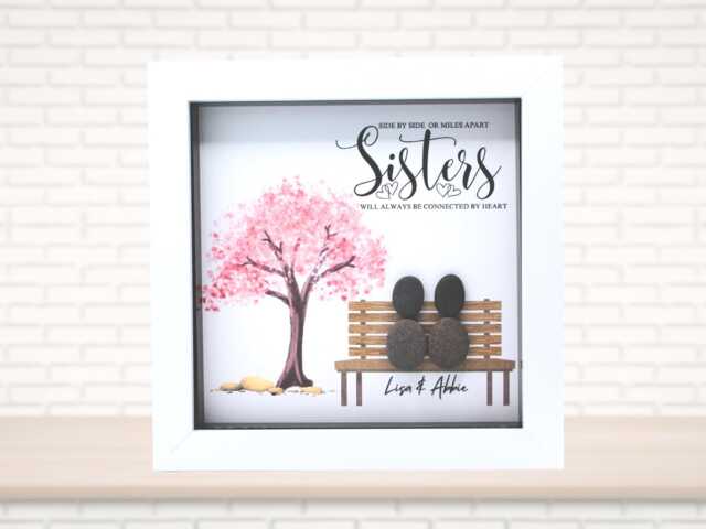Personalised Sister Pebble Art Picture Handmade Gift - image 1