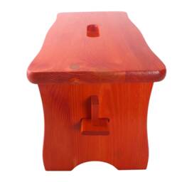 Orange Small Wooden Stool - Kids Shoe Changing Seat Foot Step Rest Chair Rustic Plant Side Table Solid Thick Pine Other Colours Available - thumbnail 3