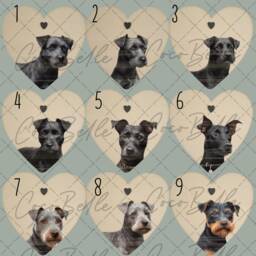 Personalised Patterdale Terrier Wooden Heart Bauble, Any Colour Rustic Neutral Wood Digital Portrait Dog Pet Gift Ideas Lover Owner - thumbnail 2