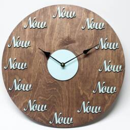 Motivational Now Wall Clock - Wooden Farmhouse Decor - 15.7 - thumbnail 4
