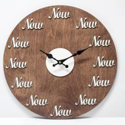 Motivational Now Wall Clock - Wooden Farmhouse Decor - 15.7 - thumbnail 3