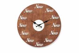 Motivational Now Wall Clock - Wooden Farmhouse Decor - 15.7 - thumbnail 1
