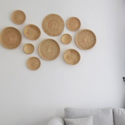 Woven Seagrass Basket Wall Decor Set Of 11 - Boho Art - thumbnail 2