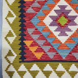 Kilim Rug Multicolour, Handmade Artisan Afghan Turkish Scandinavian Navajo Bohemian Flatweave Wool Multicolour 126x78 cm - thumbnail 4