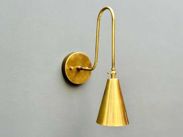 1950S Mid Century Modern Brass Swing Arm Reading Light Wall Sconce Lighting Fixtures Luxury Unique Light - image 1