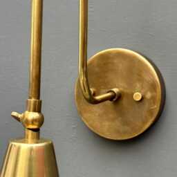 1950S Mid Century Modern Brass Swing Arm Reading Light Wall Sconce Lighting Fixtures Luxury Unique Light - thumbnail 3